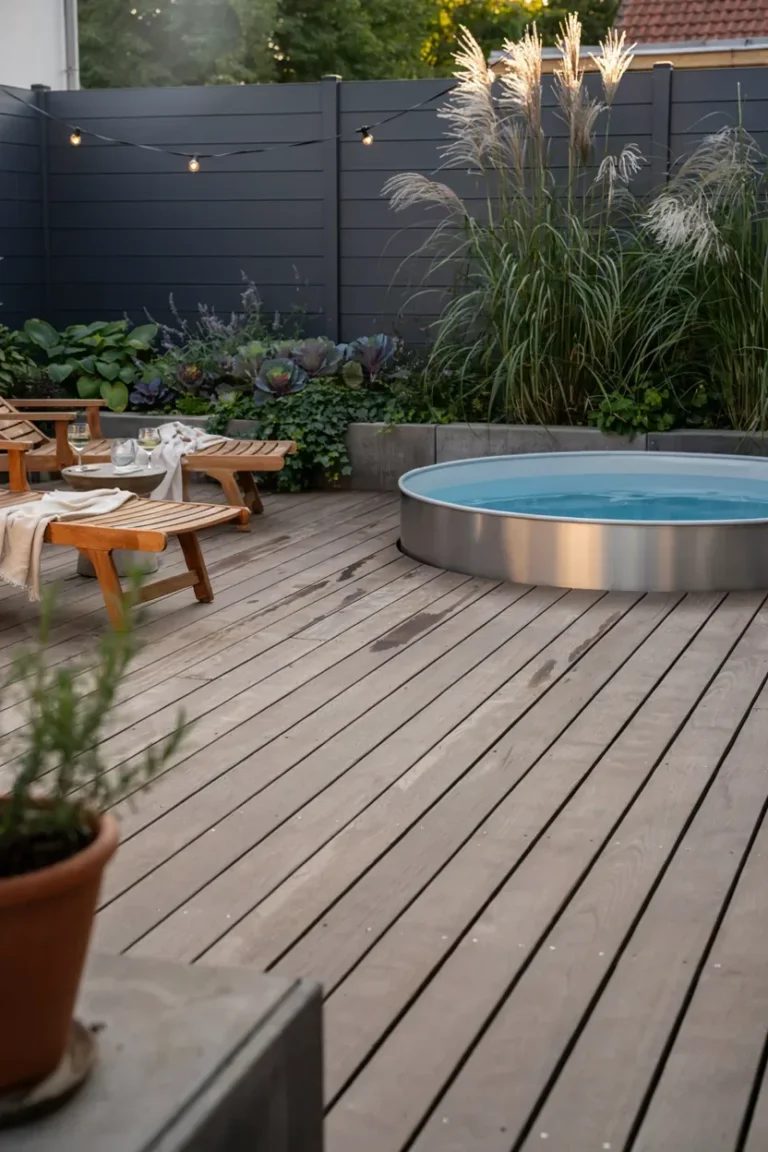 sichtschutz rund um den pool – Idee 1